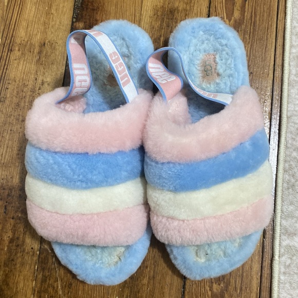 Size 9 Ugg SLING BACK SLIPPERS COTTON CANDY COLORS - Picture 2 of 8